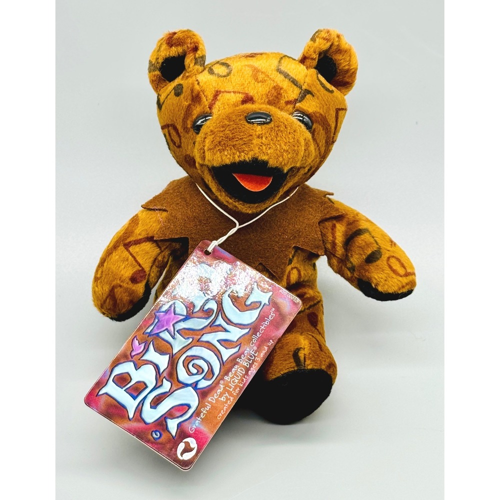Liquid Blue Grateful Dead Bird Song Dancing Bear Brown Stuffed Animal 7 inch